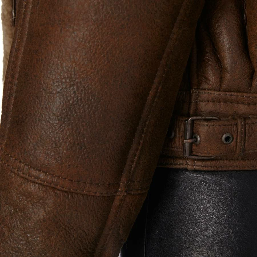 Shearling Boutique Brown Oversized Shearling Biker Jacket 7 Shearling Boutique Brown Oversized Shearling Biker Jacket - Image 5