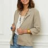 Le Monde Du Lin Taupe Long Linen Jacket -JacketsSale Sales 15925725 11