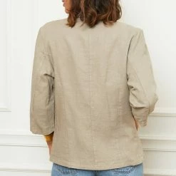 Le Monde Du Lin Taupe Long Linen Jacket 9 Le Monde Du Lin Taupe Long Linen Jacket -JacketsSale Sales 15925725 14