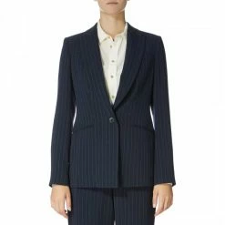 Karen Millen Navy Pinstripe Cutt About Jacket 7 Karen Millen Navy Pinstripe Cutt About Jacket -JacketsSale Sales 16545025 1