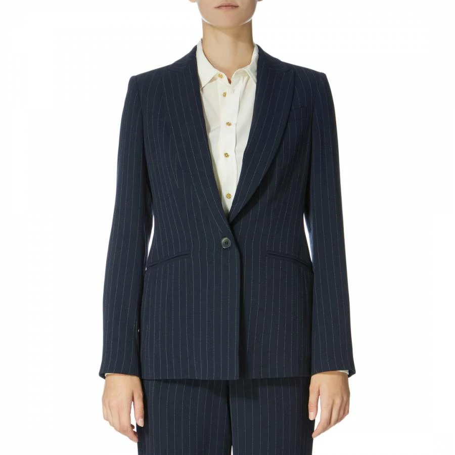 Karen Millen Navy Pinstripe Cutt About Jacket 4 Karen Millen Navy Pinstripe Cutt About Jacket - Image 2