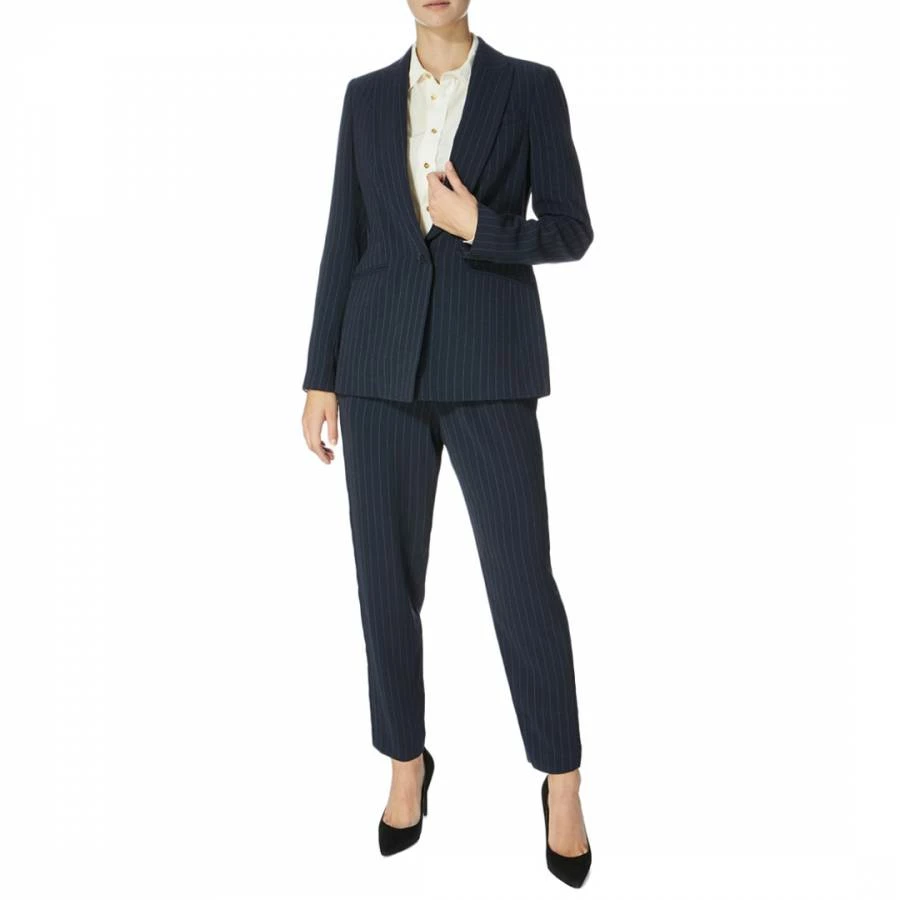 Karen Millen Navy Pinstripe Cutt About Jacket 3 Karen Millen Navy Pinstripe Cutt About Jacket