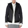 Shearling Boutique Black Merino Shearling Biker Jacket