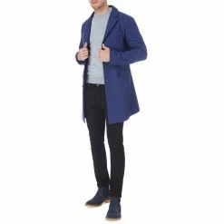 Bolongaro Trevor Blue Bowie Wool Blend Coat