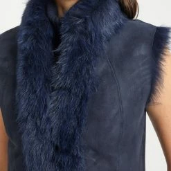 Max And Zac London Navy Long Reversible Shearling Gilet 9 Max And Zac London Navy Long Reversible Shearling Gilet -JacketsSale Sales 16950518 13