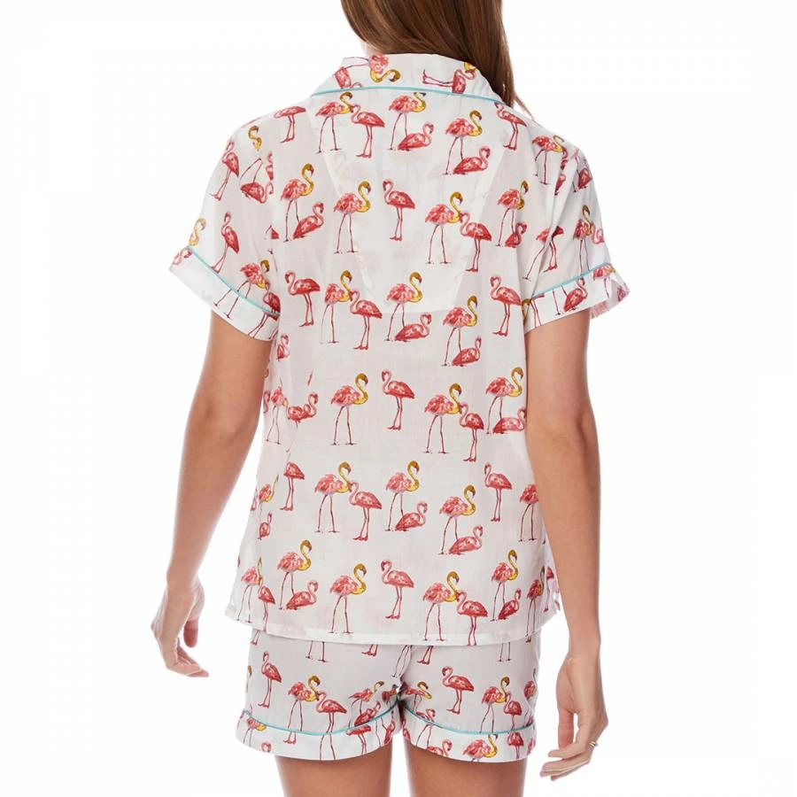 Cottonreal Pink/White Deluxe Fine Voile Flamingo Shortie PJ Set 4 Cottonreal Pink/White Deluxe Fine Voile Flamingo Shortie PJ Set - Image 2