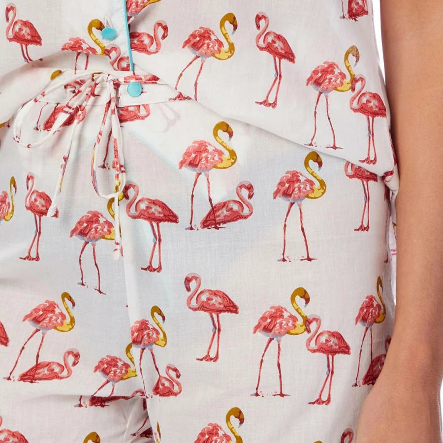 Cottonreal Pink/White Deluxe Fine Voile Flamingo Shortie PJ Set 7 Cottonreal Pink/White Deluxe Fine Voile Flamingo Shortie PJ Set - Image 5