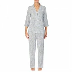 Lauren Ralph Lauren Blue Classic Cotton Blend Pyjama Set
