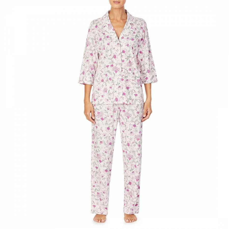 Lauren Ralph Lauren Pink Classic Cotton Blend Pyjama Set 3 Lauren Ralph Lauren Pink Classic Cotton Blend Pyjama Set