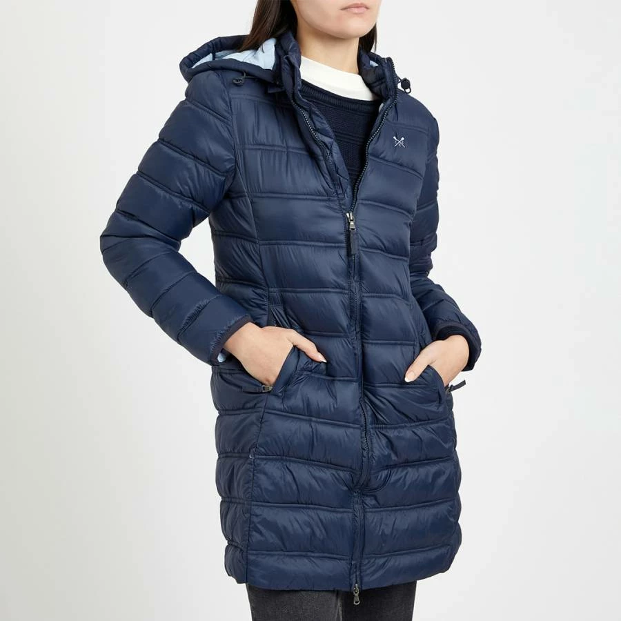 Crew Clothing Navy Longline Hooded Jacket 3 Crew Clothing Navy Longline Hooded Jacket