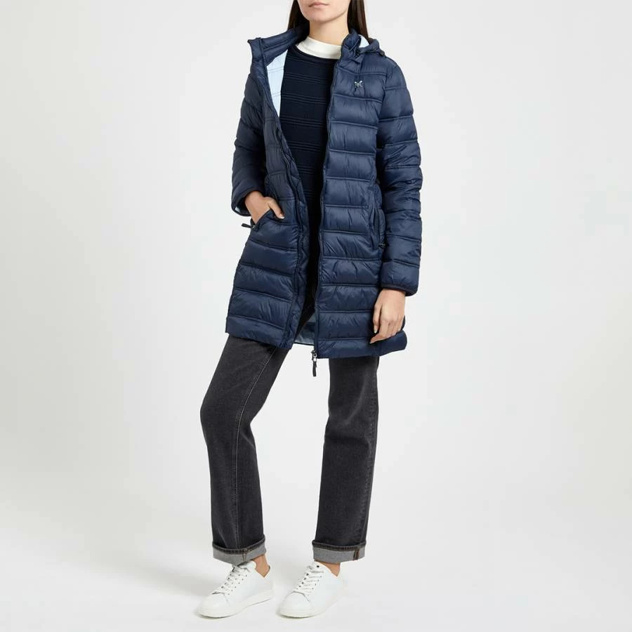 Crew Clothing Navy Longline Hooded Jacket 5 Crew Clothing Navy Longline Hooded Jacket - Image 3