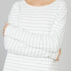N°· Eleven Cream / Grey Stripe Cotton Jersey Short Set -JacketsSale Sales 17469718 4