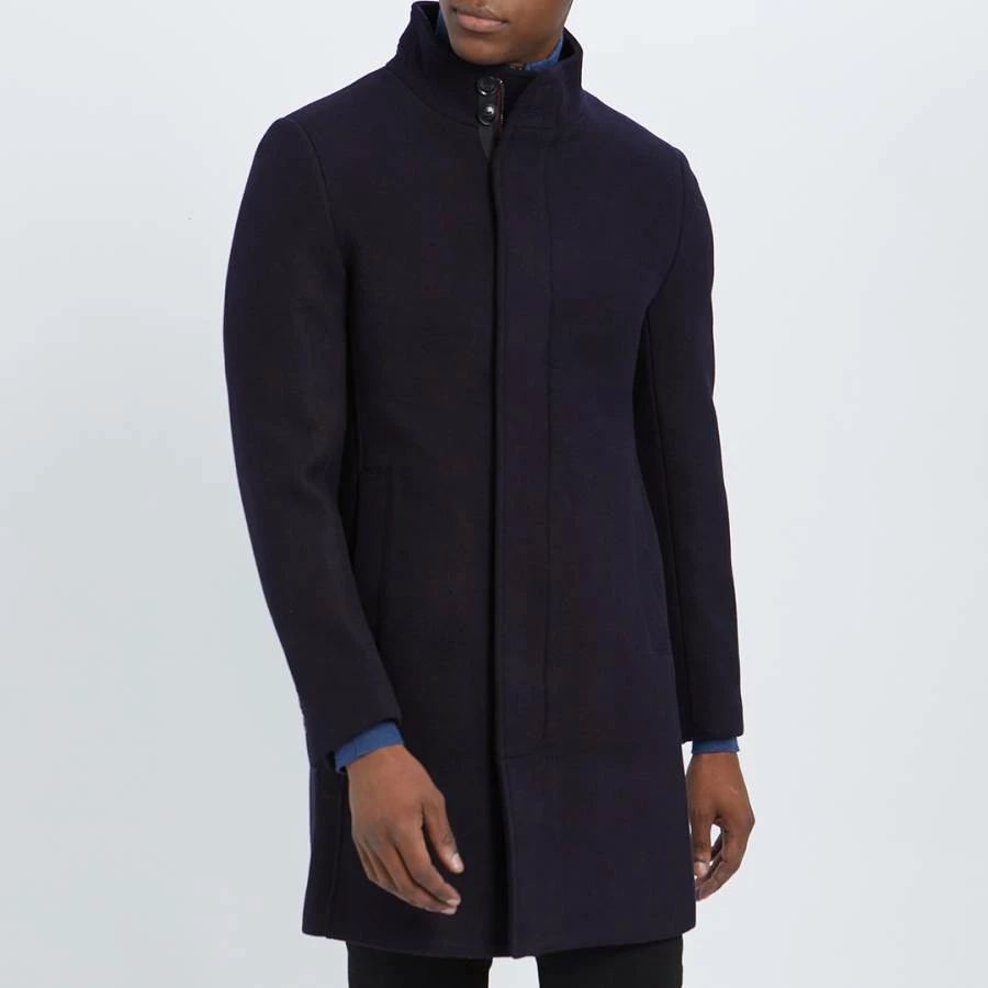 Gianni Feraud Navy Classic Wool Blend Coat 3 Gianni Feraud Navy Classic Wool Blend Coat