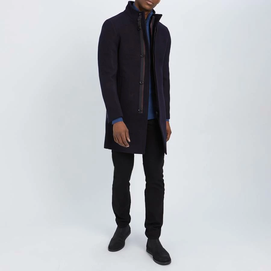 Gianni Feraud Navy Classic Wool Blend Coat 5 Gianni Feraud Navy Classic Wool Blend Coat - Image 3