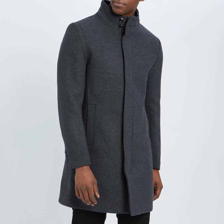 Gianni Feraud Charcoal Classic Wool Blend Coat 3 Gianni Feraud Charcoal Classic Wool Blend Coat