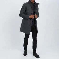 Gianni Feraud Charcoal Classic Wool Blend Coat 8 Gianni Feraud Charcoal Classic Wool Blend Coat -JacketsSale Sales 17522972 7