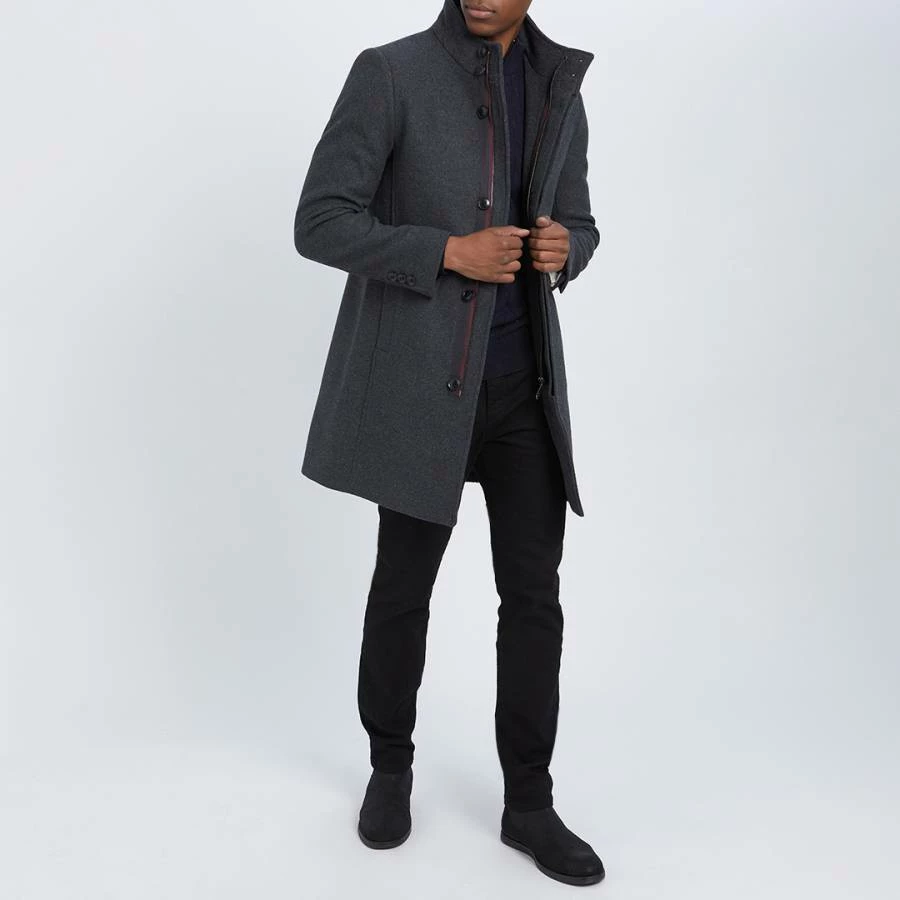 Gianni Feraud Charcoal Classic Wool Blend Coat 5 Gianni Feraud Charcoal Classic Wool Blend Coat - Image 3