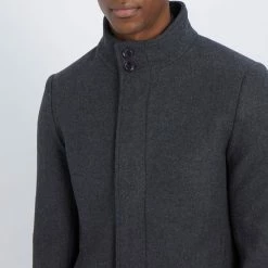 Gianni Feraud Charcoal Classic Wool Blend Coat 9 Gianni Feraud Charcoal Classic Wool Blend Coat -JacketsSale Sales 17522972 8