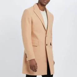 Gianni Feraud Camel Sirus Wool Blend Coat