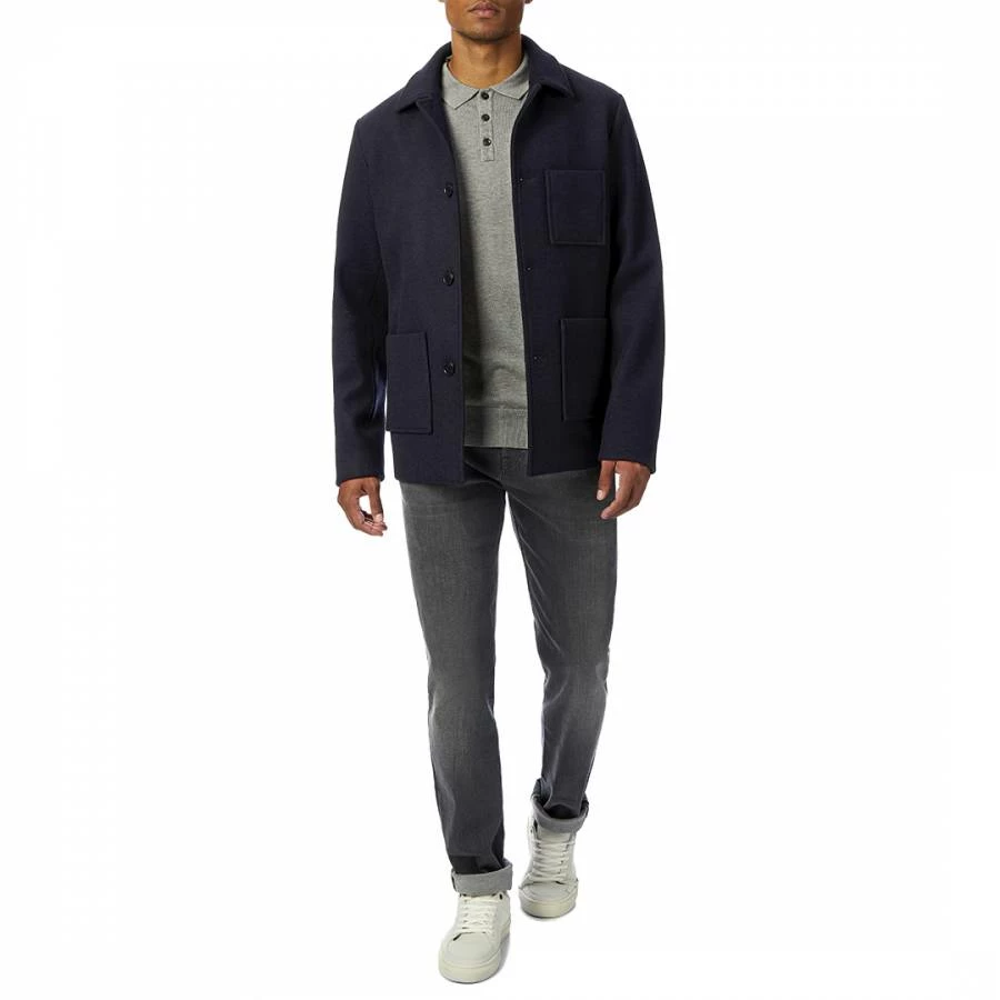 Gianni Feraud Navy Tony Wool Blend Overshirt 5 Gianni Feraud Navy Tony Wool Blend Overshirt - Image 3