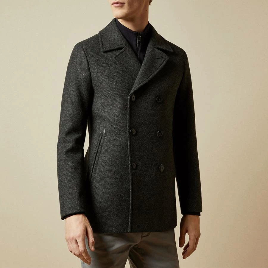 Ted Baker Charcoal Westun Wool Coat 3 Ted Baker Charcoal Westun Wool Coat