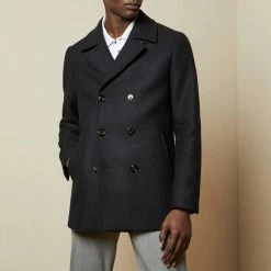 Ted Baker Navy Westun Wool Coat