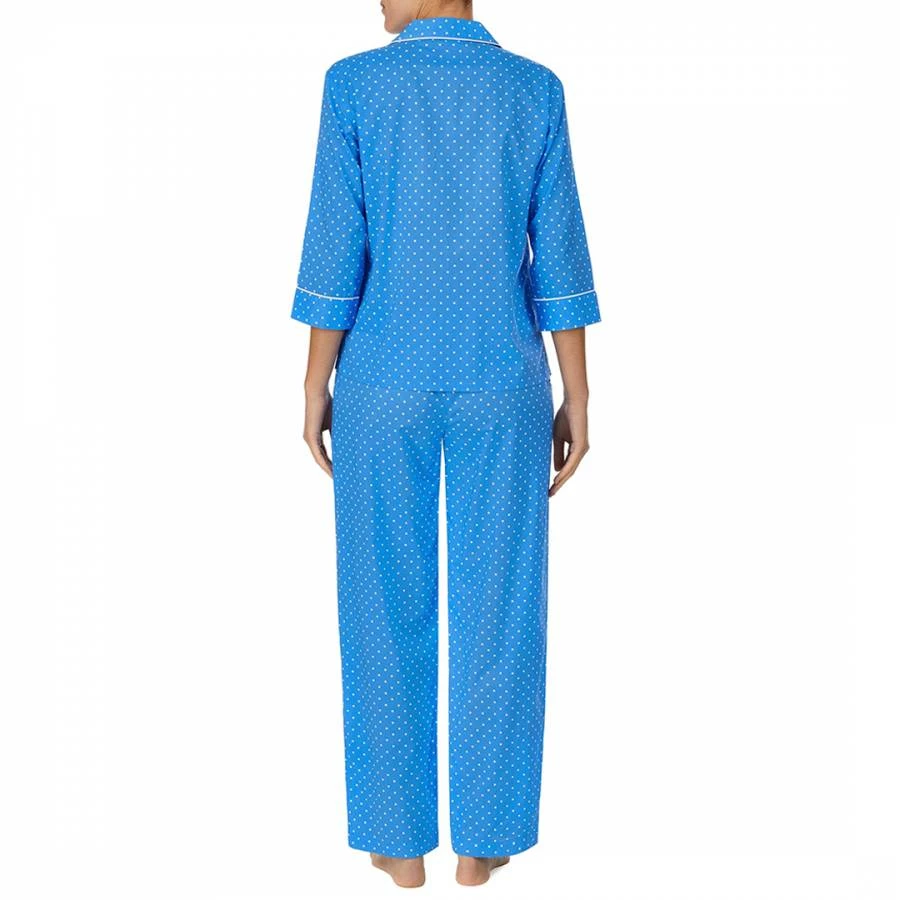 Lauren Ralph Lauren Blue Dot Long Pyjama Set 4 Lauren Ralph Lauren Blue Dot Long Pyjama Set - Image 2