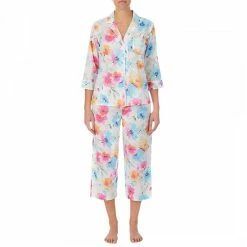 Lauren Ralph Lauren Multi Floral Cotton Capri Pyjama Set