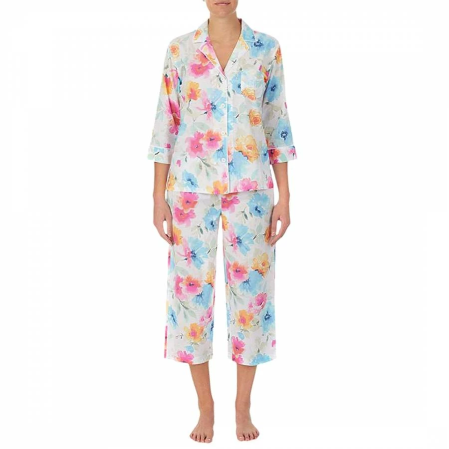 Lauren Ralph Lauren Multi Floral Cotton Capri Pyjama Set 3 Lauren Ralph Lauren Multi Floral Cotton Capri Pyjama Set