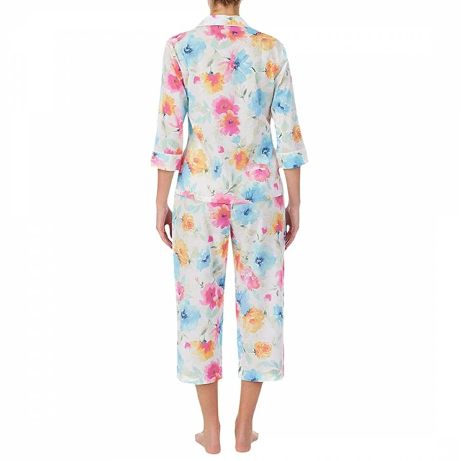 Lauren Ralph Lauren Multi Floral Cotton Capri Pyjama Set 4 Lauren Ralph Lauren Multi Floral Cotton Capri Pyjama Set - Image 2