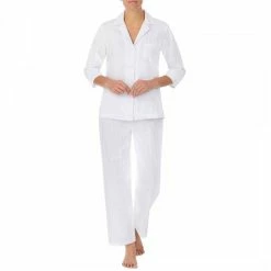 Lauren Ralph Lauren White Three Quarter Sleeve Pyjama Set