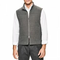 Hackett London Grey Travel Wool Blend Gilet