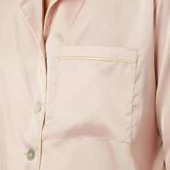 Laycuna London Pink Silk Satin Long PJ Set -JacketsSale Sales 17604595 4