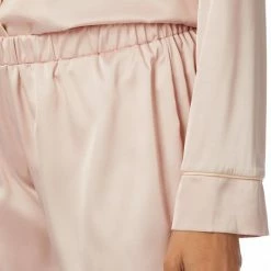 Laycuna London Pink Silk Satin Long PJ Set -JacketsSale Sales 17604595 5