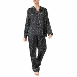 Laycuna London Black/Gold Martini Print PJ Set