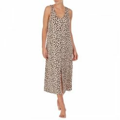 DKNY Tan Animal Maxi Chemise