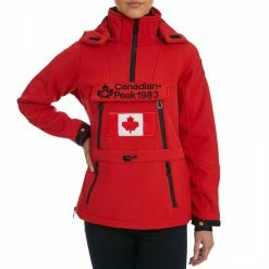 Canadian Peak Red Softshell Half Zip Lightweight Jacket