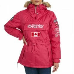 Canadian Peak Pink Pull Over Hooded Lightweight Jacket