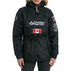 Canadian Peak Black Pull Over Hooded Lightweight Jacket