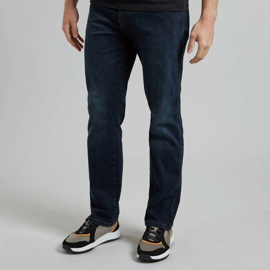 Wrangler Dark Blue Texas Straight Stretch Jeans 3 Wrangler Dark Blue Texas Straight Stretch Jeans
