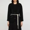 CLAUDIE PIERLOT Black Vibrato Belted Blazer -JacketsSale Sales 17704457 1