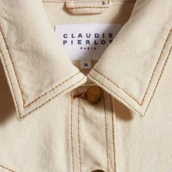 CLAUDIE PIERLOT Pale Pink Vanise Cotton Denim Jacket 9 CLAUDIE PIERLOT Pale Pink Vanise Cotton Denim Jacket -JacketsSale Sales 17704749 4