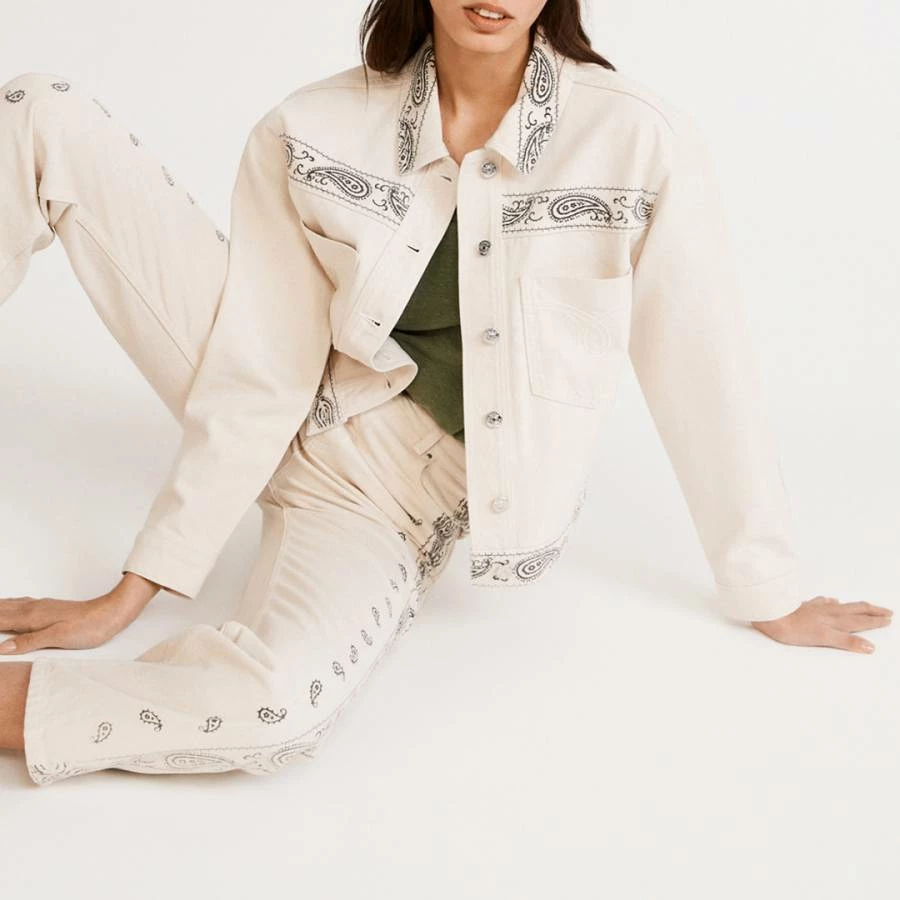 CLAUDIE PIERLOT Ecru Vantelle Cotton Denim Jacket 5 CLAUDIE PIERLOT Ecru Vantelle Cotton Denim Jacket - Image 3