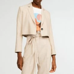 CLAUDIE PIERLOT Beige Veille Suit Blazer