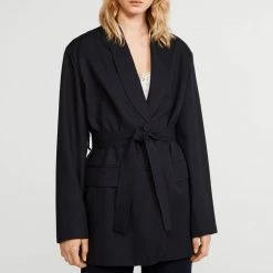 CLAUDIE PIERLOT Navy Voulu Suit Blazer