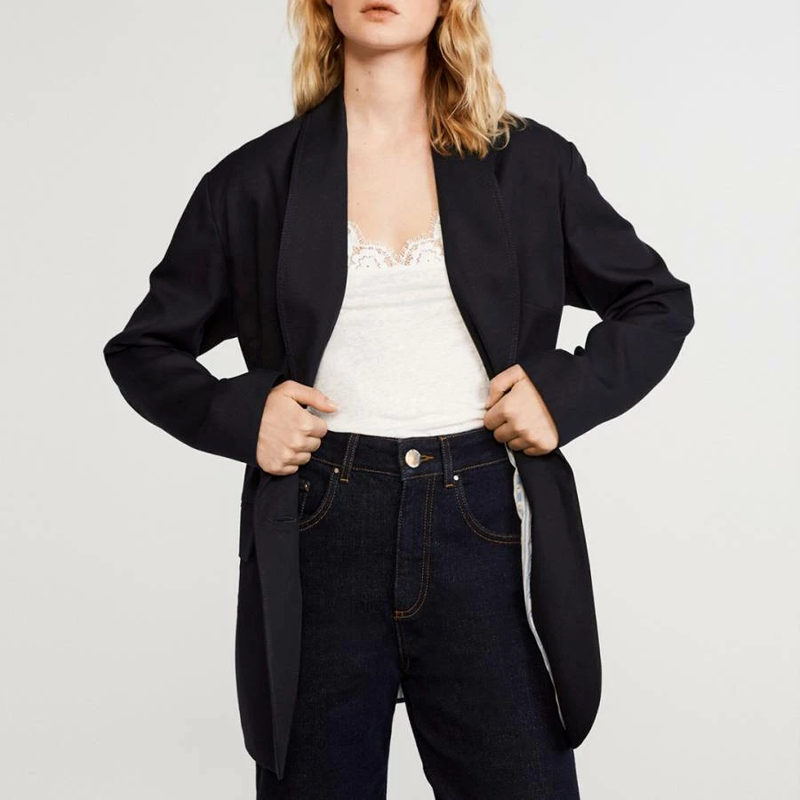 CLAUDIE PIERLOT Navy Voulu Suit Blazer 5 CLAUDIE PIERLOT Navy Voulu Suit Blazer - Image 3