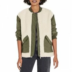 Hush Khaki Patchwork Bomber Jacket