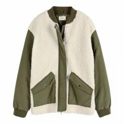 Hush Khaki Patchwork Bomber Jacket -JacketsSale Sales 17728456 4
