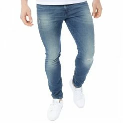 Diesel Blue Distressed Spender Sweatjeans