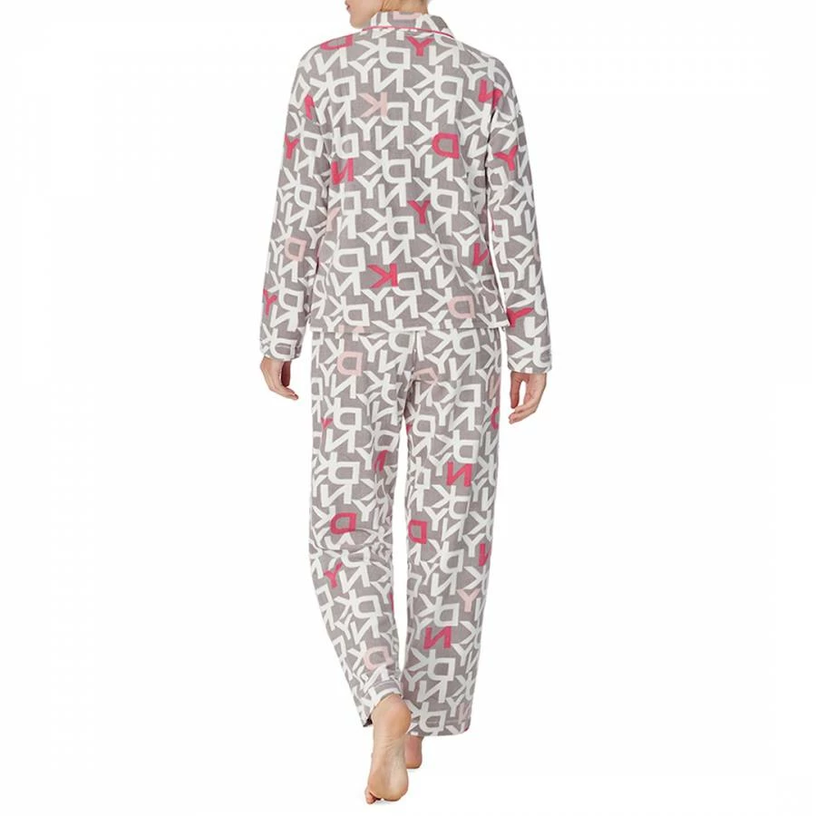 Grey DKNY Print Long Pj Set 4 Grey DKNY Print Long Pj Set - Image 2